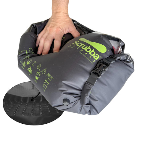 Scrubba Wash Bag Portable Washing Machine - Lightweight Manual Washing Machine for Travel, Camping, Laundry, Baby Clothes - Travel Essentials, Gift - use with Laundry Detergent/Sheets - 5.3 oz.