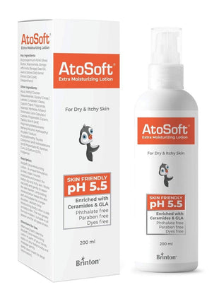 Brinton Atosoft Extra Moisturizing Baby Body Lotion with Pump for Sensitive, 200 ml