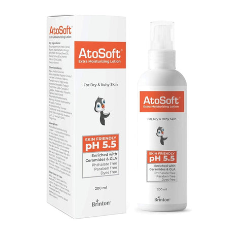 Brinton Atosoft Extra Moisturizing Baby Body Lotion with Pump for Sensitive, 200 ml