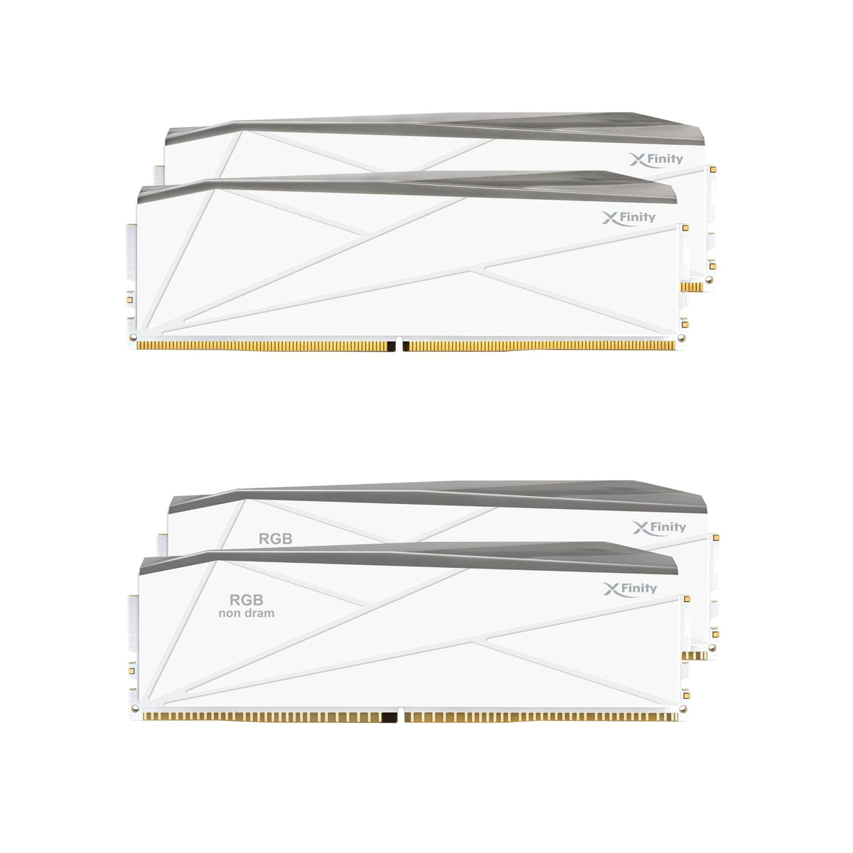 V-Color DDR5 SCC 2+2 KIT Manta XFinity 48GB(24GBx2) 8200MHz CUDIMM with RGB Filler kit CL40 1.4V RGB Gaming Desktop Upgrade RAM Memory Module - White/Silver (TMXFCL2482840WS-DW)