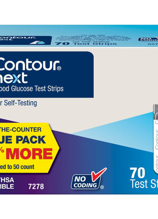 Ascensia Contour Next Blood Glucose Diabetes Test Strips, 70 Count