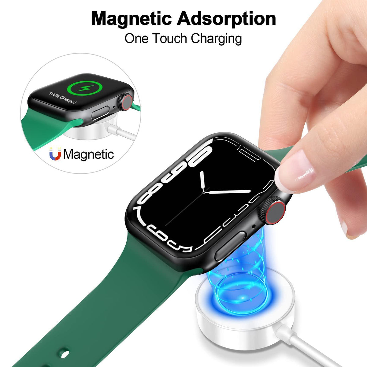 𝟐𝟎𝟐𝟓 𝐔𝐩𝐠𝐫𝐚𝐝𝐞𝐝 for Apple Watch Charger Magnetic Fast Charging Cable [Portable] Magnetic Wireless Charging Compatible with iWatch Series Ultra/10/9/8/7/6/SE/5/4/3/2-[3.3FT] White