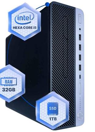 HP ProDesk 600G4 Desktop Computer | Hexa Core Intel i5 (3.2) | 32GB DDR4 RAM | 1TB SSD Solid State | Windows 11 Professional | Home or Office PC (Renewed)
