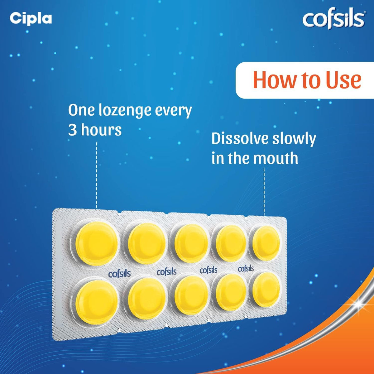 Cipla Cofsils Lozenges (100 Lozenges) | Lemon Honey Flavour | Quick Relief from Sore Throat, Itchy Throat and Scratchy Throat (10 x 10 Strips)