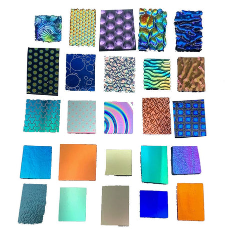 Assorted Dichroic Glass on Black & Clear - 96 COE - 4oz