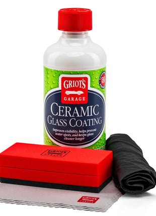 Griot's Garage Ceramic Glass Coating Kit for Car Detailing, Includes SiO2 Hydrophobic Protective Formula, Applicator Pad, and Towels, 10867