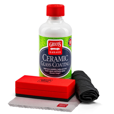 Griot's Garage Ceramic Glass Coating Kit for Car Detailing, Includes SiO2 Hydrophobic Protective Formula, Applicator Pad, and Towels, 10867