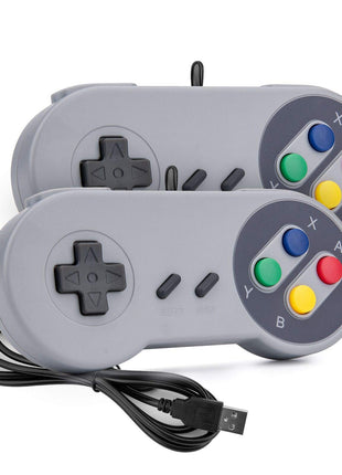 Rii Game Controller, Retro USB Controller for PC Gaming, Super Classic Wired Game Emulator Controller for PC, Raspberry Pi, Windows,Mac,Liunx, Android (Grey, 2 Pack)