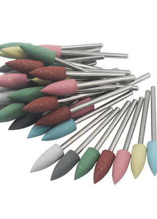 35 Pcs 6mm Cone Shape Rubber Polishing Bits | 3/32'' Shank Silicone Rubber Polishing Kits Grinding Points for Jewelry, Jade, Metal, Etc