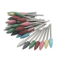 Luo ke 35 Pcs 6mm Cone Shape Rubber Polishing Bits, 3/32'' Shank Silicone Rubber Polishing Kits Grinding Points for Jewelry, Jade, Metal, Etc