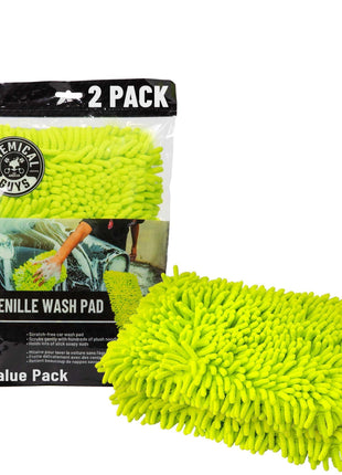 Chemical Guys Chenille Microfiber Wash Pad (2 Pack) – Scratch-Free Extra Plush Wash Pads for Gentle Car Cleaning & Maximum Suds Absorption