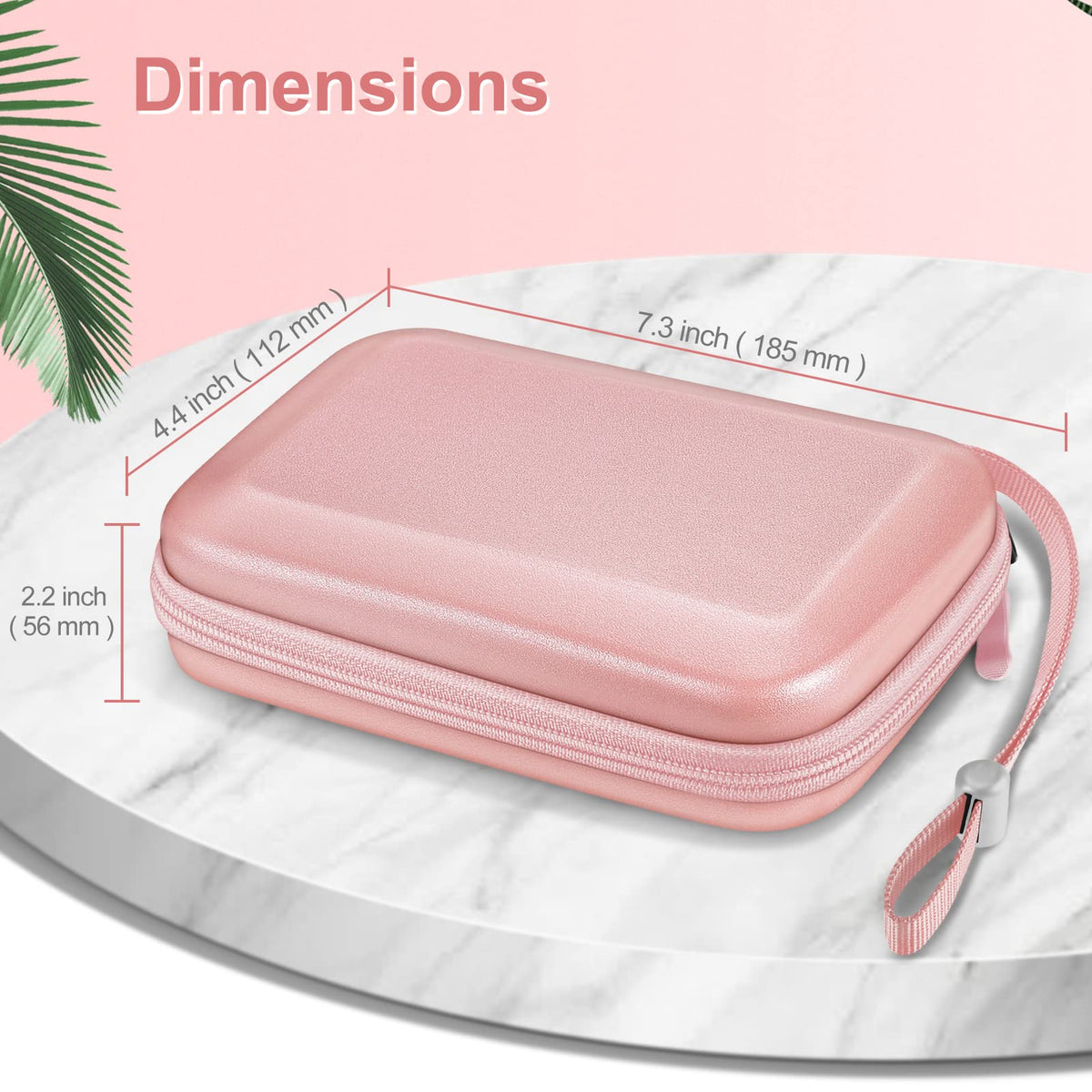 Fintie Carrying Case for Nintendo New 2DS XL LL/New 3DS / 2DS / 3DS XL LL, Protective Hard Shell Portable Travel Cover Pouch with Game Card Slots & Inner Pocket, Rose Gold