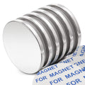 Super Strong Neodymium Disc Magnets with Double-Sided Adhesive, Powerful Permanent Rare Earth Magnet Fridge, DIY, Building, Scientific, Craft, and Office Magnets, 1.26 inch D x 1/8 inch H - 6 Packs