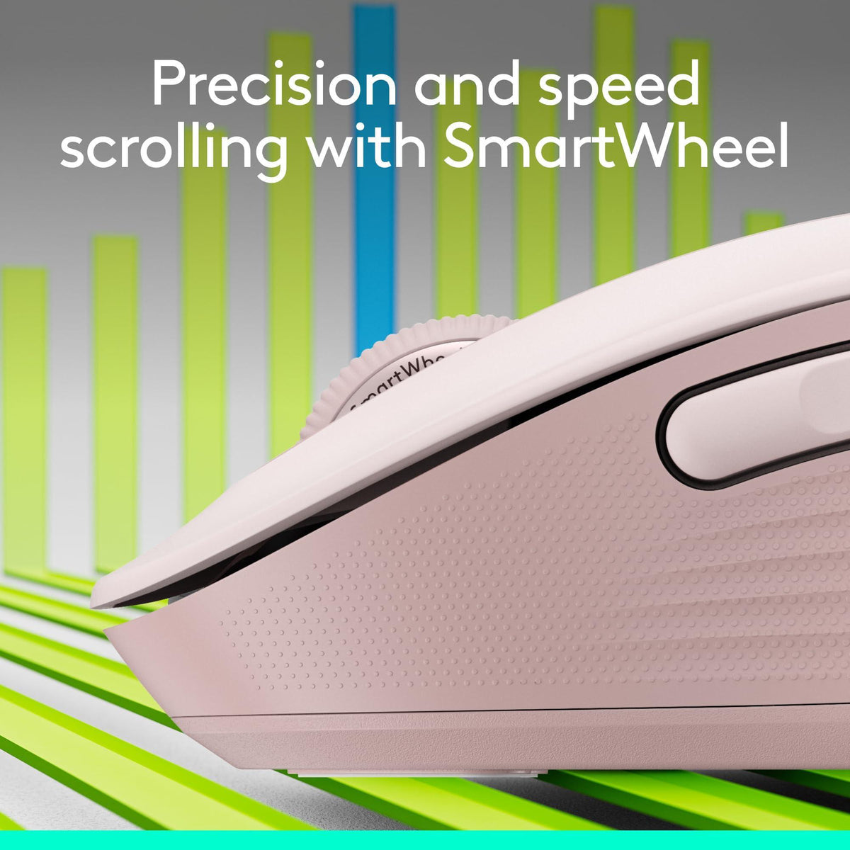 Logitech Wireless Mouse Signature M650- Small Hands, 2-Year Battery, Silent Clicks, Customizable Buttons, Bluetooth, PC/Mac/Chromebook - Rose, Right-Handed, Small-Medium