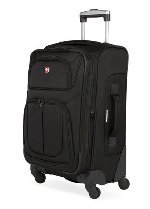 SWISSGEAR Sion Carry-On Spinner Luggage, Softside Expandable, Lightweight Suitcase, Black, 22.75-Inch