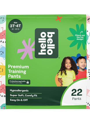 Hello Bello Premium Training Pants 3T-4T, All About Feelings Design, 22ct Jumbo Pack