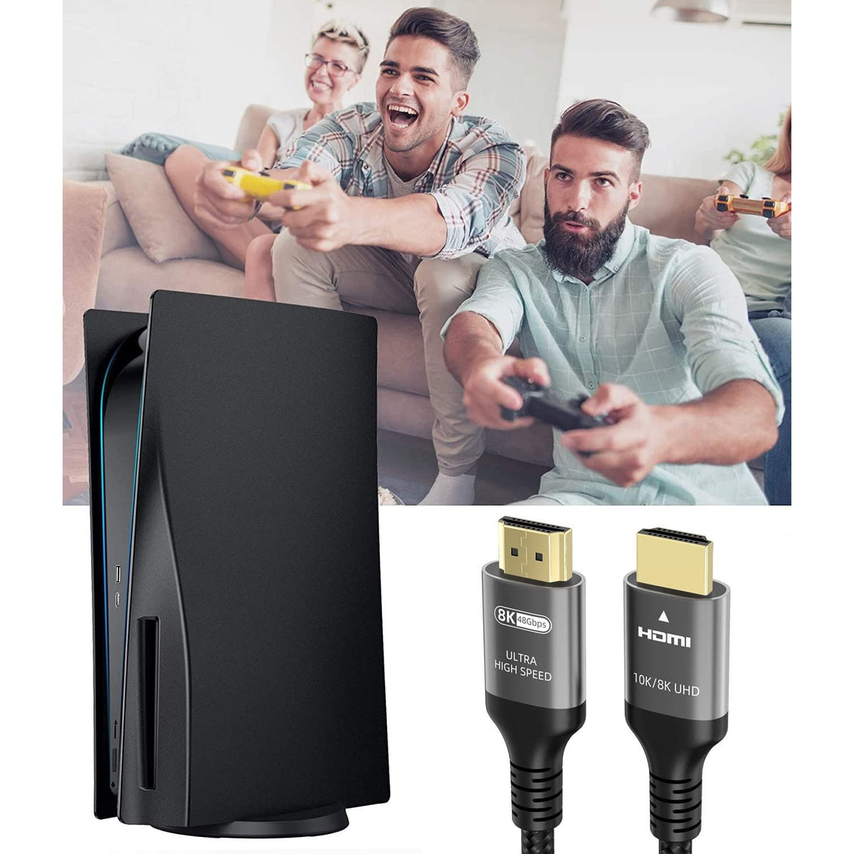 Ubluker 10K 8K 4K HDMI Cable 48Gbps 6.6 FT, Certified Ultra High Speed HDMI® Cable 4K 240Hz 144Hz 120Hz 8K60Hz 0.01ms HDR10+ eARC HDCP2.3 Netflix Roku TV PC Monitor Projector PS5 Xbox