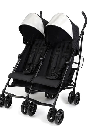 Summer Infant 3Dlite Folding Lightweight Side by Side Double Stroller with 5-Point Safety Harness for Infants and Toddlers, Black
