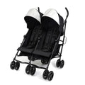 Summer Infant 3Dlite Folding Lightweight Side by Side Double Stroller with 5-Point Safety Harness for Infants and Toddlers, Black