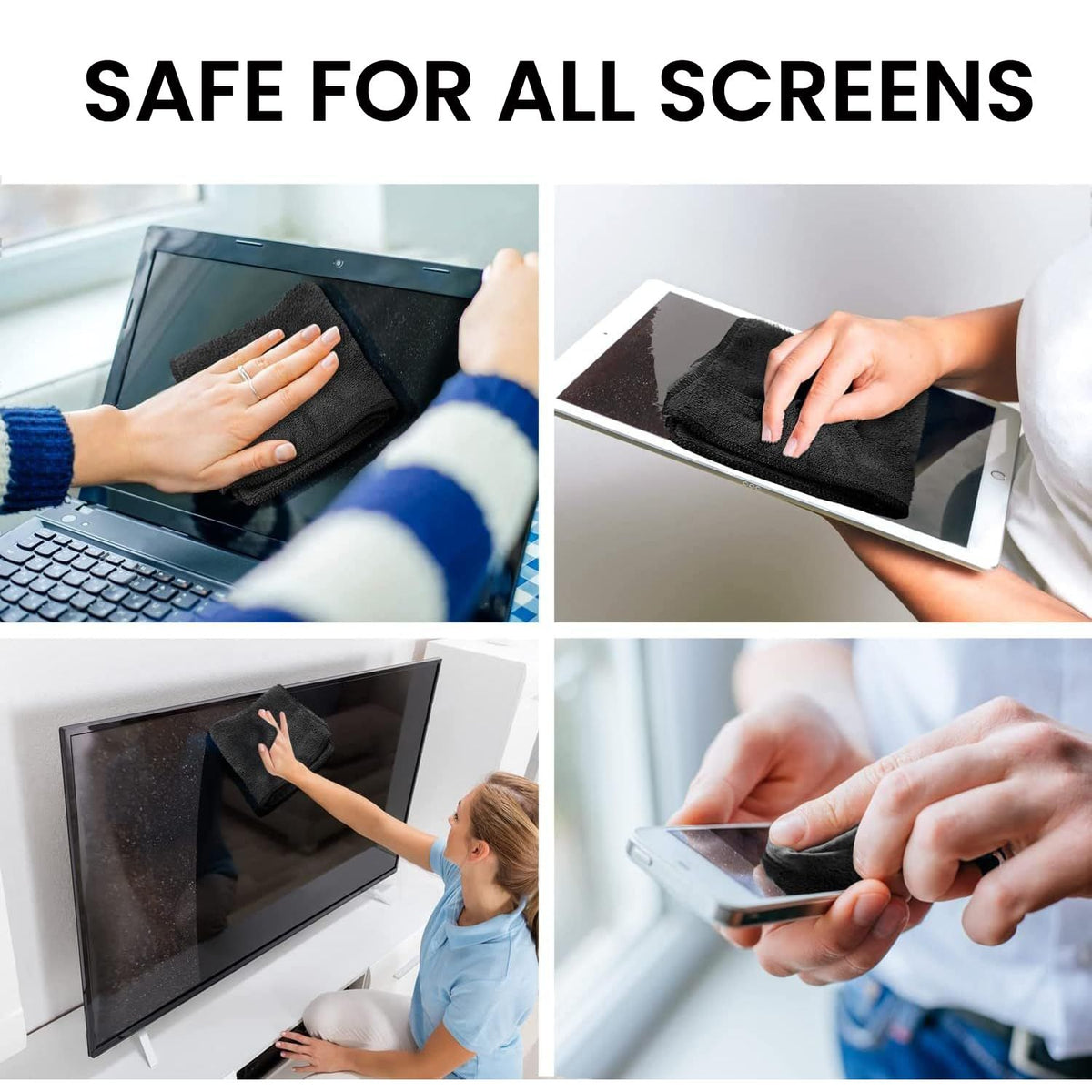 EVEO® Screen Cleaner Spray Kit (Streak-Free) TV Screen Cleaner for Smart TV, LCD, LED, OLED | Computer Screen Cleaner Spray and Wipe Microfiber Cloth - TV, Monitor, Laptop, iPad, Car - 6.7oz 1 Pack