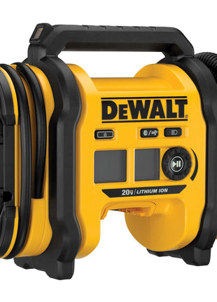 DEWALT Tire Inflator Portable Air Compressor 20V MAX, Car Air Pump with Automatic Shut Off, LED Light, Tool Only (DCC020IB)