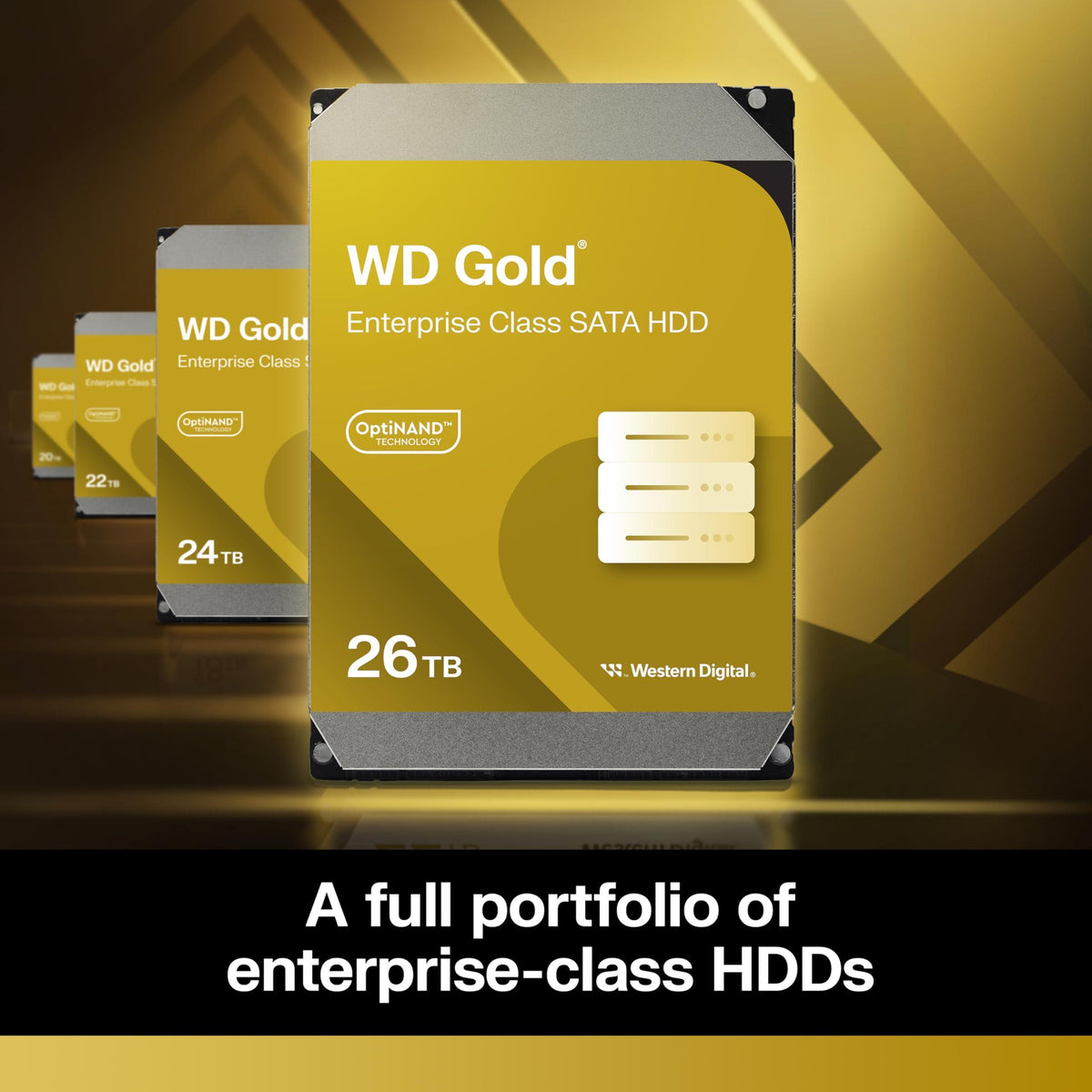Western Digital 26TB WD Gold Enterprise Class SATA Internal Hard Drive HDD - 7200 RPM, SATA 6 Gb/s, 512 MB Cache, 3.5" - WD261KRYZ