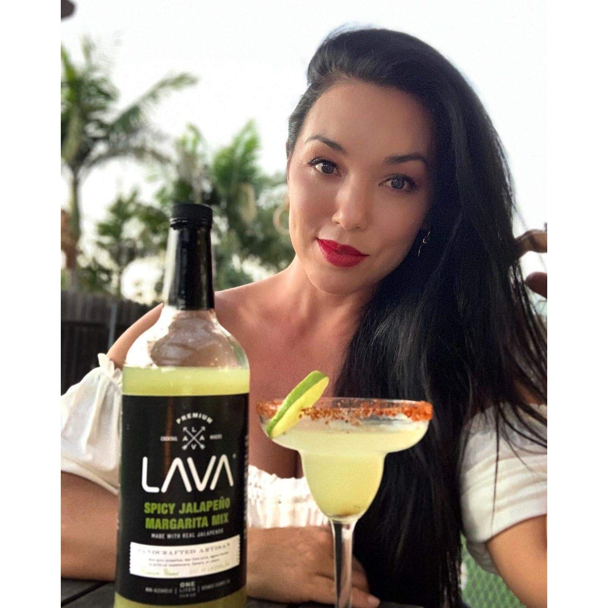 LAVA Premium Spicy Jalapeño Margarita Mix by LAVA Craft Cocktail Co., Made with Real Jalapeños, Agave Nectar, Key Limes, Lots of Flavor and Ready to Use, 1-Liter Glass Bottle