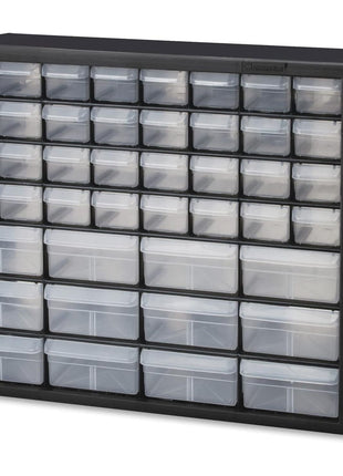 Akro-Mils 44-Drawer Plastic Drawer Storage Cabinet for Garage Organization, Bead Organizer, Building Bricks Storage, Teacher Toolbox, Makeup Organizer, 20 inch W x 6 inch D x 16 inch H, 10144 Black