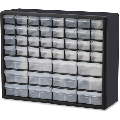 Akro-Mils 44-Drawer Plastic Drawer Storage Cabinet for Garage Organization, Bead Organizer, Building Bricks Storage, Teacher Toolbox, Makeup Organizer, 20 inch W x 6 inch D x 16 inch H, 10144 Black