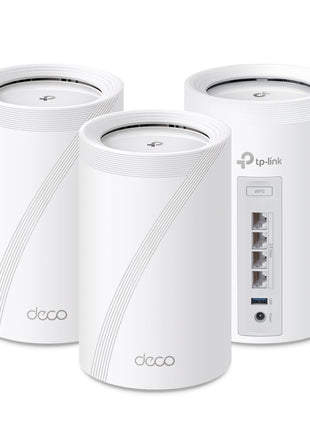 TP-Link Deco 7 Pro BE63 Tri-Band WiFi 7 BE10000 Whole Home Mesh System - 6-Stream 10 Gbps, 4x2.5G Ports Wired Backhaul, 4X Smart Internal Antennas, VPN, HomeShield, Free Expert Support (3-Pack)