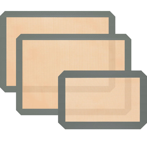 Silicone Baking Mat, 3 Pack Reusable Baking Mat, Non-Stick, Food Safe Silicone Mats for Baking, Oven Baking Sheet for Making Cookies, Macaroons, Bread