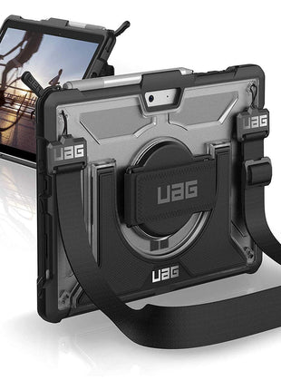URBAN ARMOR GEAR UAG Designed for Microsoft Surface Go 4 / Surface Go 3 / Surface Go 2 / Surface Go Case 10.5" Plasma w/Hand Strap & Shoulder Strap Feather-Light Rugged Military Drop Tested Cover Ice