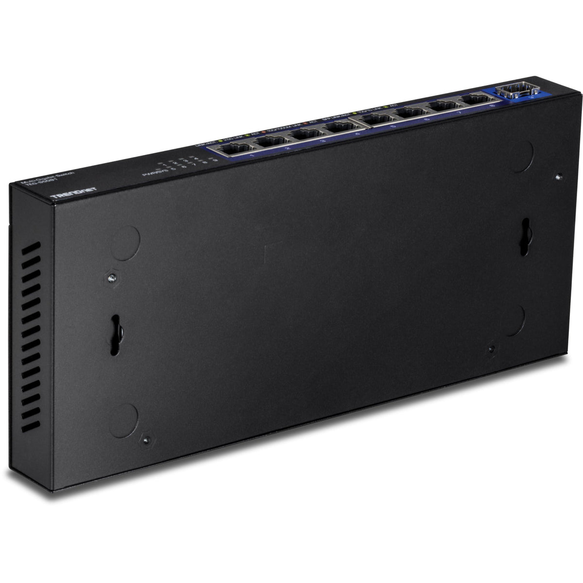 TRENDnet 9-Port Unmanaged 2.5G Switch with 10G SFP+ Port, TEG-S5091, 8 x 2.5GBASE-T Ports, 60Gbps, Wall Mountable, Ethernet Splitter, NDAA & TAA Compliant, Lifetime Protection, Black