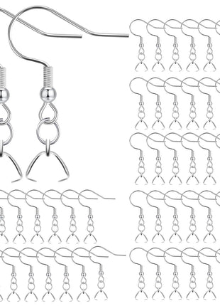 Earring Hooks 50PCS/25Pairs, Stainless Steel Ear Wires Fish Hooks, Hypo-allergenic Jewelry Findings Parts for DIY Jewelry Making