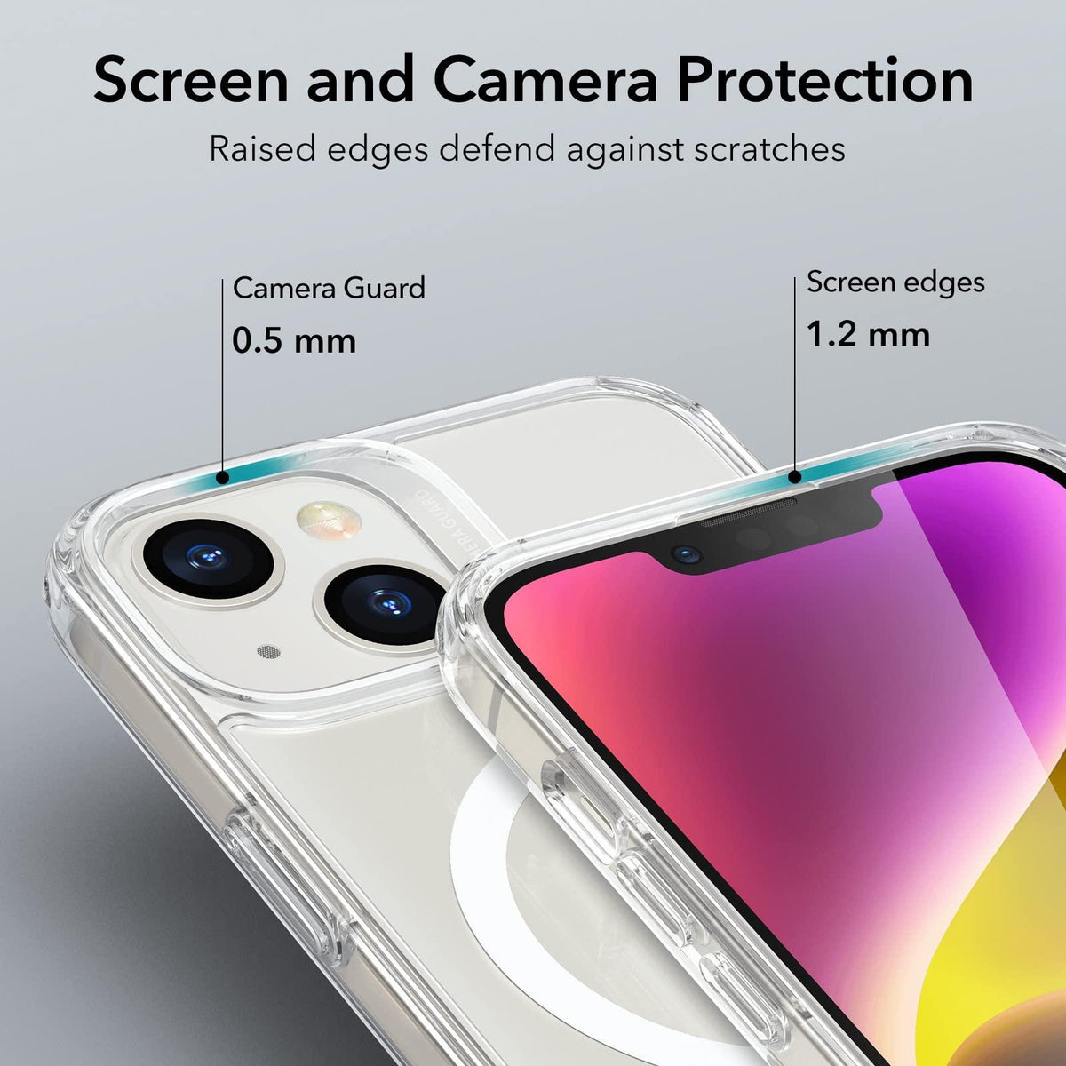 ESR for iPhone 14/iPhone 13 Case, Compatible with MagSafe, Classic Hybrid Magnetic Mobile Phone Case iPhone 14/13 Case, Military Standard, Drop Protection, Clear