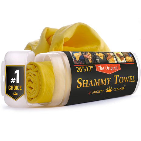 Premium Shammy Cloth for Car Drying - 26"x17" - Super Absorbent Chamois Towel for Car - Scratch-Free, Reusable & Soft