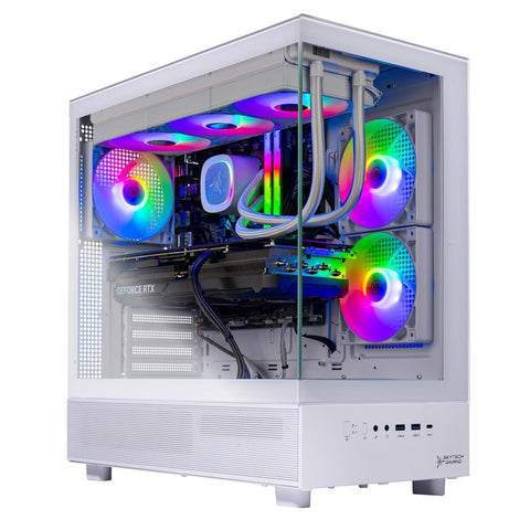 Skytech Azure Gaming PC Desktop, Ryzen 7 9800X3D 4.7 GHz (5.2 GHz Turbo), AMD RX 9070 XT 16GB, 2TB Gen4 NVMe SSD, 32GB DDR5 RAM 6000 RGB, 1000W Gold PSU, 360mm ARGB AIO, Wi-Fi, Win 11