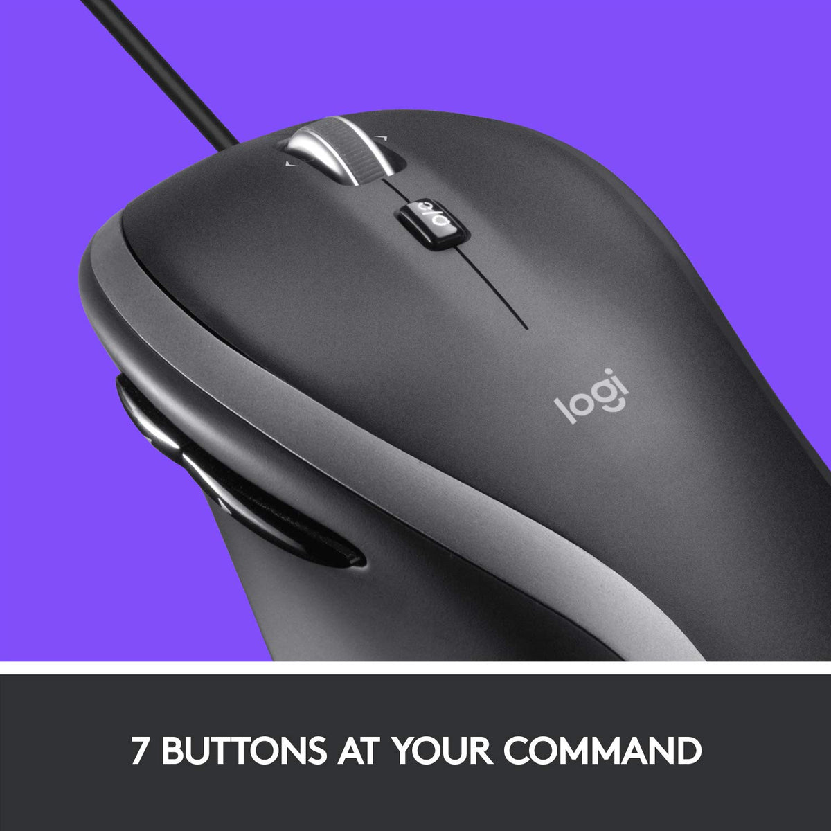 Logitech M500s Advanced Corded Mouse with Advanced Hyper-Fast Scrolling & Tilt, Customizable Buttons, High Precision Tracking with DPI Switch, USB Plug & Play