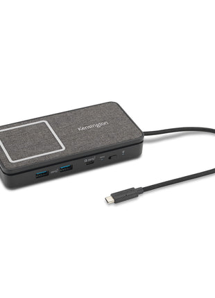 Kensington USB-C Hub with Qi Charging, Dual HDMI 4K@60Hz, 100W PD Pass Through Charging, 1Gbps Ethernet Port, Compatible with MacBook, iPad, HP, Lenovo Laptops (K32800WW) Black