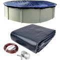 Winter Block 24’ ft. Round Pool Winter Cover for Above Ground Pools - 8-Year Warranty, Cold and UV Resistant, Weatherproof and Durable, Winch & Cable Included