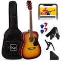 Best Choice Products 41in Full Size Beginner All Wood Acoustic Guitar Starter Set w/Gig Bag, Strap, Capo, Strings, Picks - Sunburst