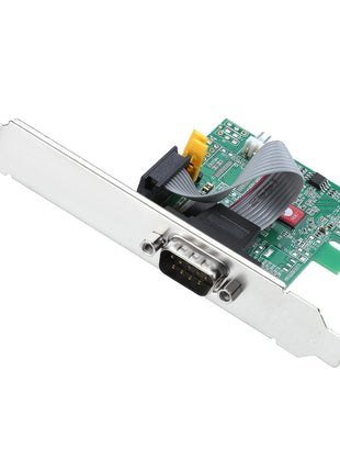 SIIG Single Serial PCIe Card Adapter, 16650 UART, Baud Rates up to 250Kbps, PCIe 2.0 x1 to 1x RS-232 Male 9-pin DB9, RS-232 5V or 12V Power, ASIX AX99100 Chipset, Dual-Profile Brackets (JJ-E20611-S1)