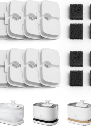 PETLIBRO Replacement Filters for Dockstream Cat Water Fountain PLWF106/PLWF116/PLWF115/PLWF105/PLWF005, 4 Months Set of Replacement Filters for Ultra Quiet Cat Fountain, 8 Count for Pet Water Fountain
