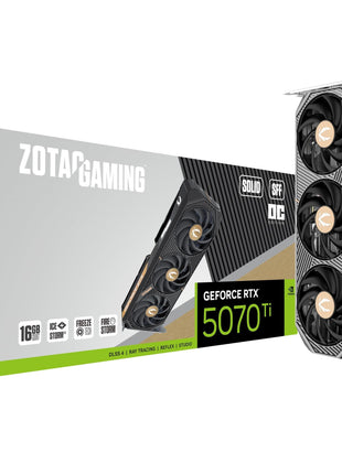 ZOTAC Gaming GeForce RTX 5070 Ti Solid SFF OC DLSS 4 16GB GDDR7 256-bit 28 Gbps PCIE 5.0 Gaming Graphics Card, IceStorm 2.0 Advanced Cooling, ZT-B50710J3-10P