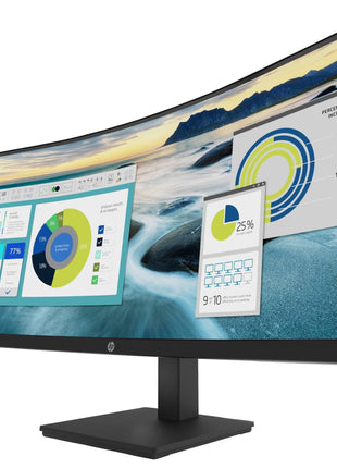 HP P34HC G4 34 inch WQHD Curved Screen Edge LED LCD Monitor - Vertical Alignment - 3440 x 1440 - 250 Nit - 100 Hz RR - HDMI - Display Port - Black