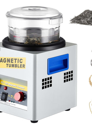 VEVOR Magnetic Tumbler, 180mm Jewelry Polisher Tumbler,2000 RPM KT-185 Jewelry Polisher Finisher with Adjustable Direction and Time for Jewelry (185mm)