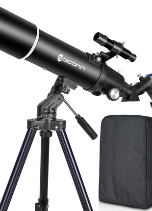 Telescopes for Adults Astronomy, 80mm Aperture 600mm Refractor Telescope for Kids & Beginners, Compact and Portable Travel Telescopio with Backpack