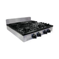 Koblenz PSK-400S 4 Portable Porcelain Cover and Four 16,000 BTU Burners, Stainless Steel Stove for Propane Gas, Silver