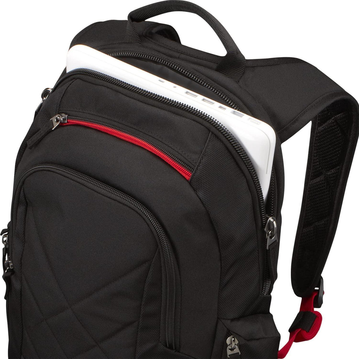 Case Logic Diamond Backpack, Fits Devices Up to 14.1", Polyester, 6.3 x 13.4 x 17.3, Black