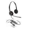 Poly - EncorePro 525 USB-A and USB-C USB Headset (Plantronics) - Acoustic Hearing Protection - Hold & Call Answer Buttons - Dual Ear Wearing Style,Black